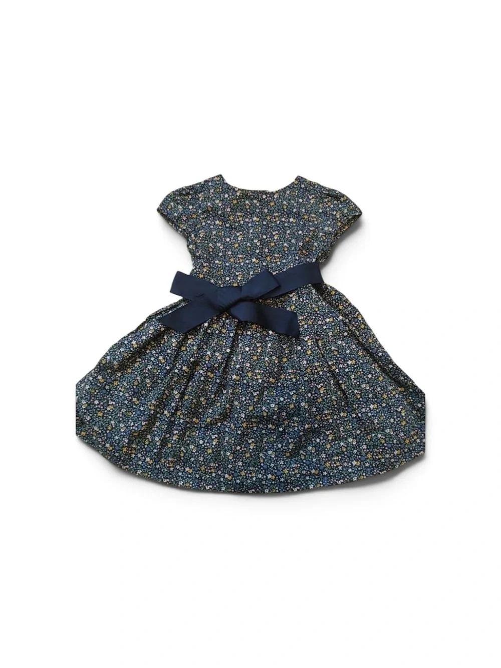 Blue Ralph Lauren Baby lined cotton  Floral Bow  Girls Dress 9m